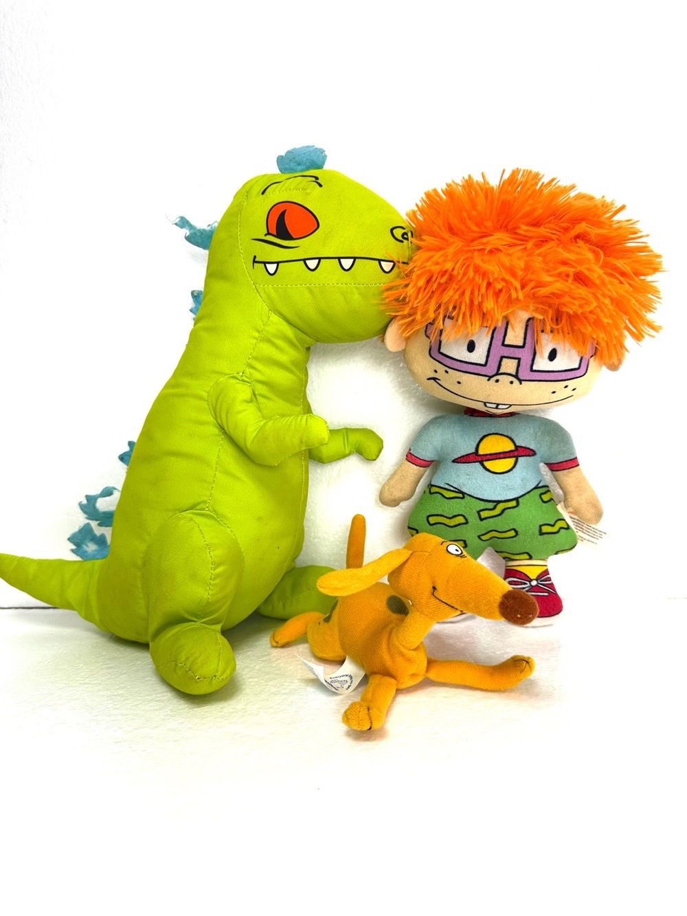 Vintage Nickeloden Rugrats Chuckie, Reptar and Spike Plushies